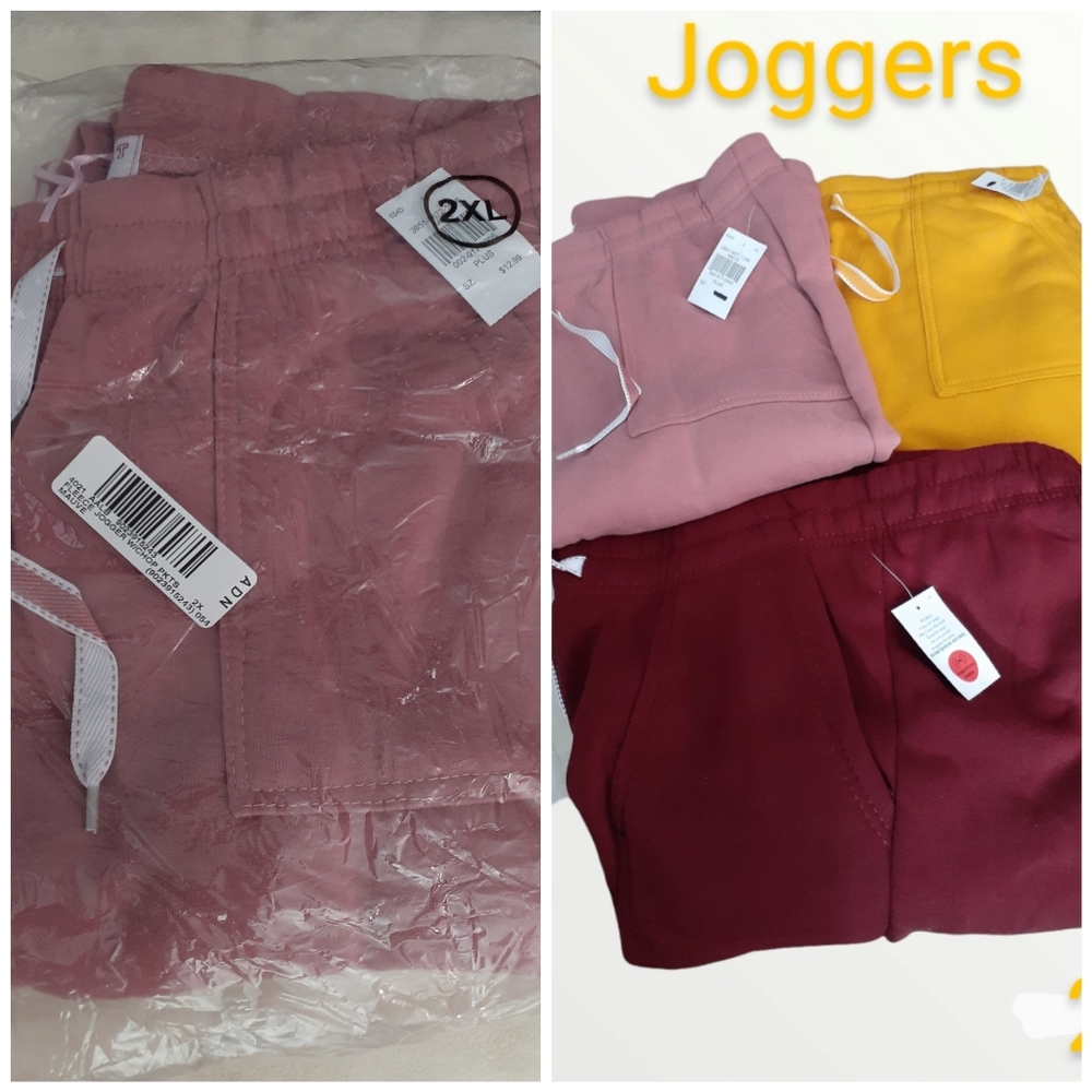 Womens plus sz 2xl Mauve fleece Joggers with pockets Nwtgs
